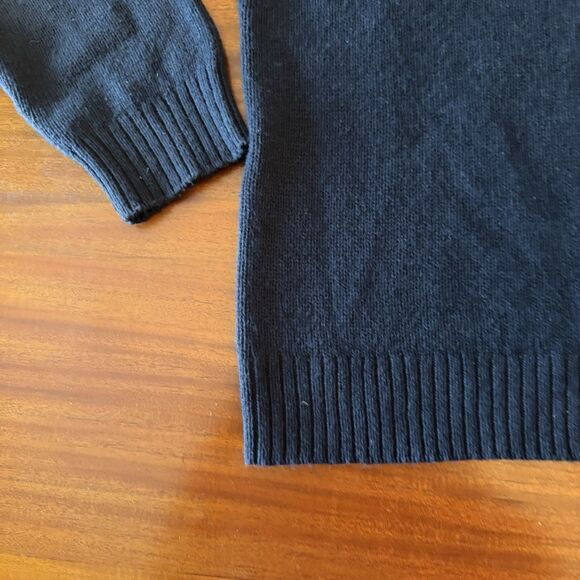 Old Navy Sweater Mens XL Blue Ribbed Knit Button Mock Neck Pullover Fisherman - Picture 3 of 8